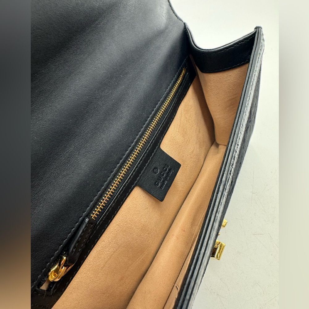 Auth Gucci Black Velvet GG Monogram Sherry Line Small Sylvie Shoulder Bag - Picture 14 of 16